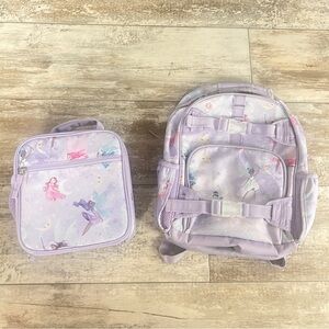 Pottery Barn Kids Lavender Magical Shimmer Fairy Mackenzie Backpack & Lunch Box